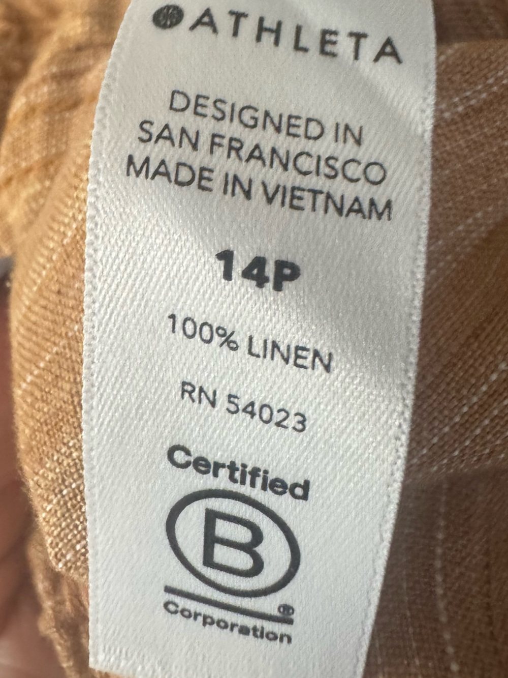 Athleta Cabo Linen Textured Wide Leg Pant 14P - Picture 5 of 5